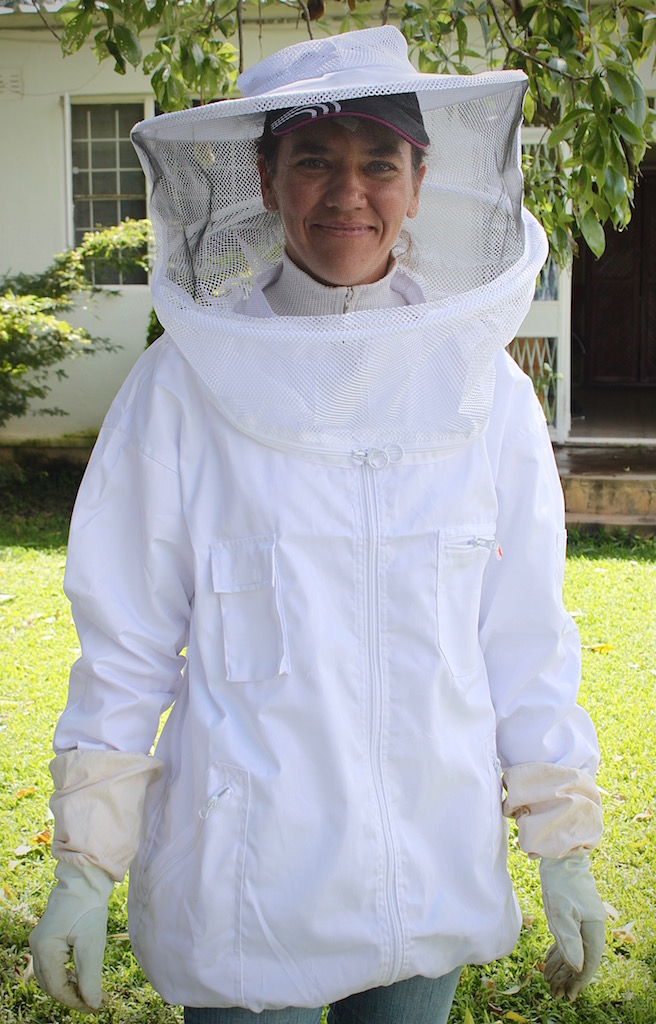 Bees - Theresia in her bee suit