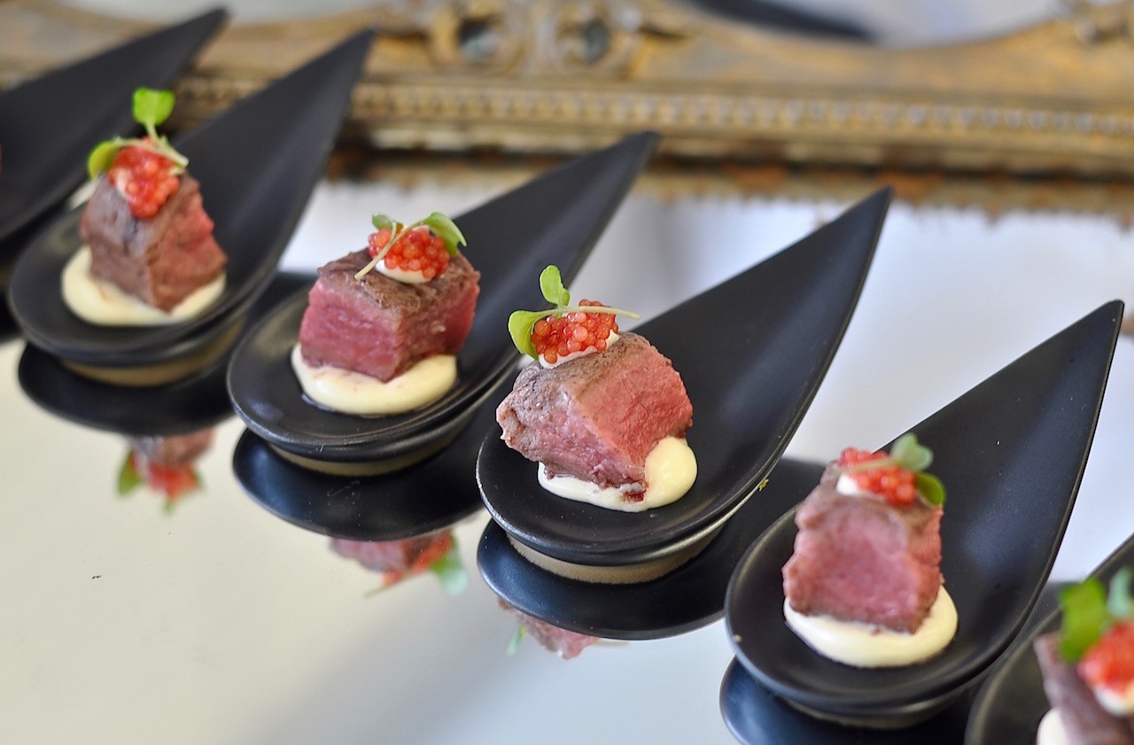 Slow-cooked Beef Fillet, Mustard Egg Emulsion & Spiced Caviar.