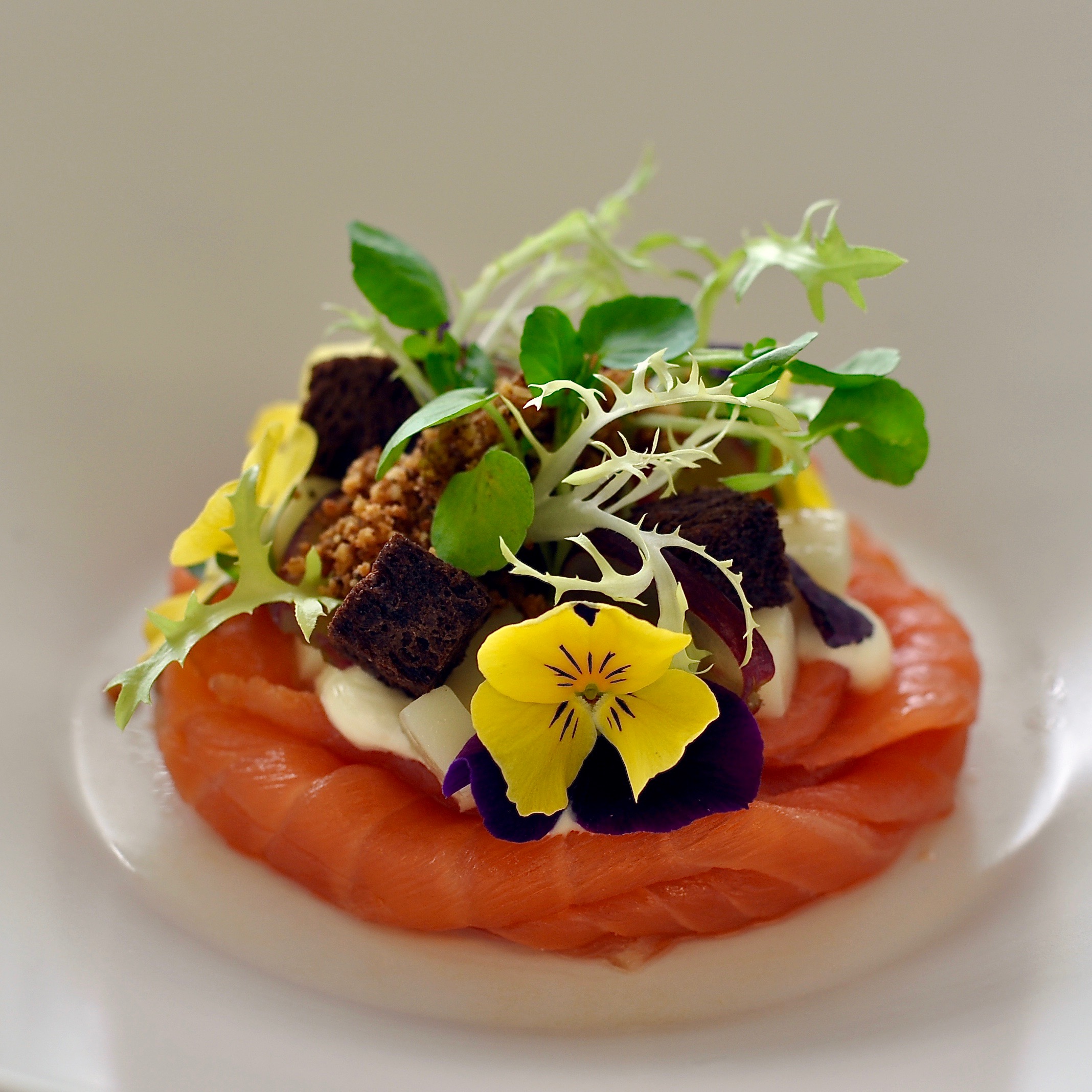 Blue Strawberry/Table Talk's beautifully-adorned smoked salmon appetizer.