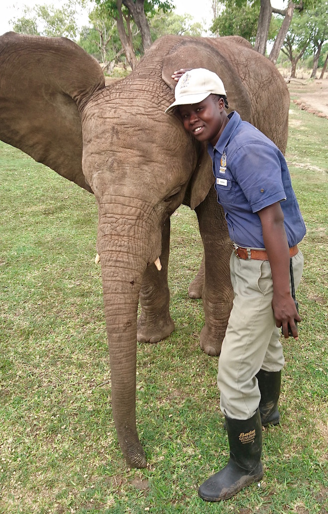 Rachel sharing the love with one of the babies, Muyuni.