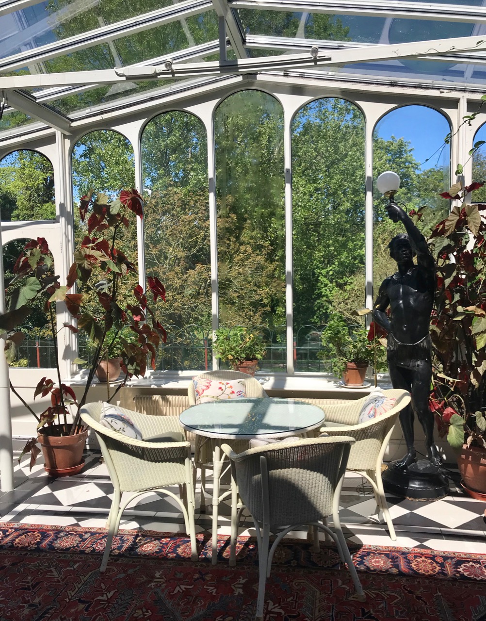 The sunny conservatory.